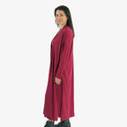 TAMSY Long Viscose Jersey Cardigan with Pocket (Size XXL,24-26) - Cranberry