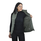 TAMSY Padded Gilet with 2 Side Zippered Pockets (Size L,16-18) - Kelp