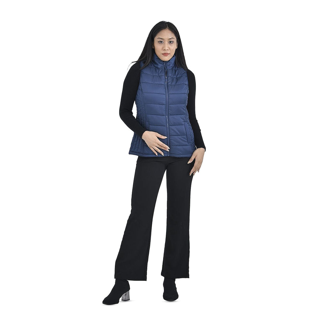 TAMSY Padded Gilet with 2 Side Zippered Pockets (Size S,8-10) - Navy