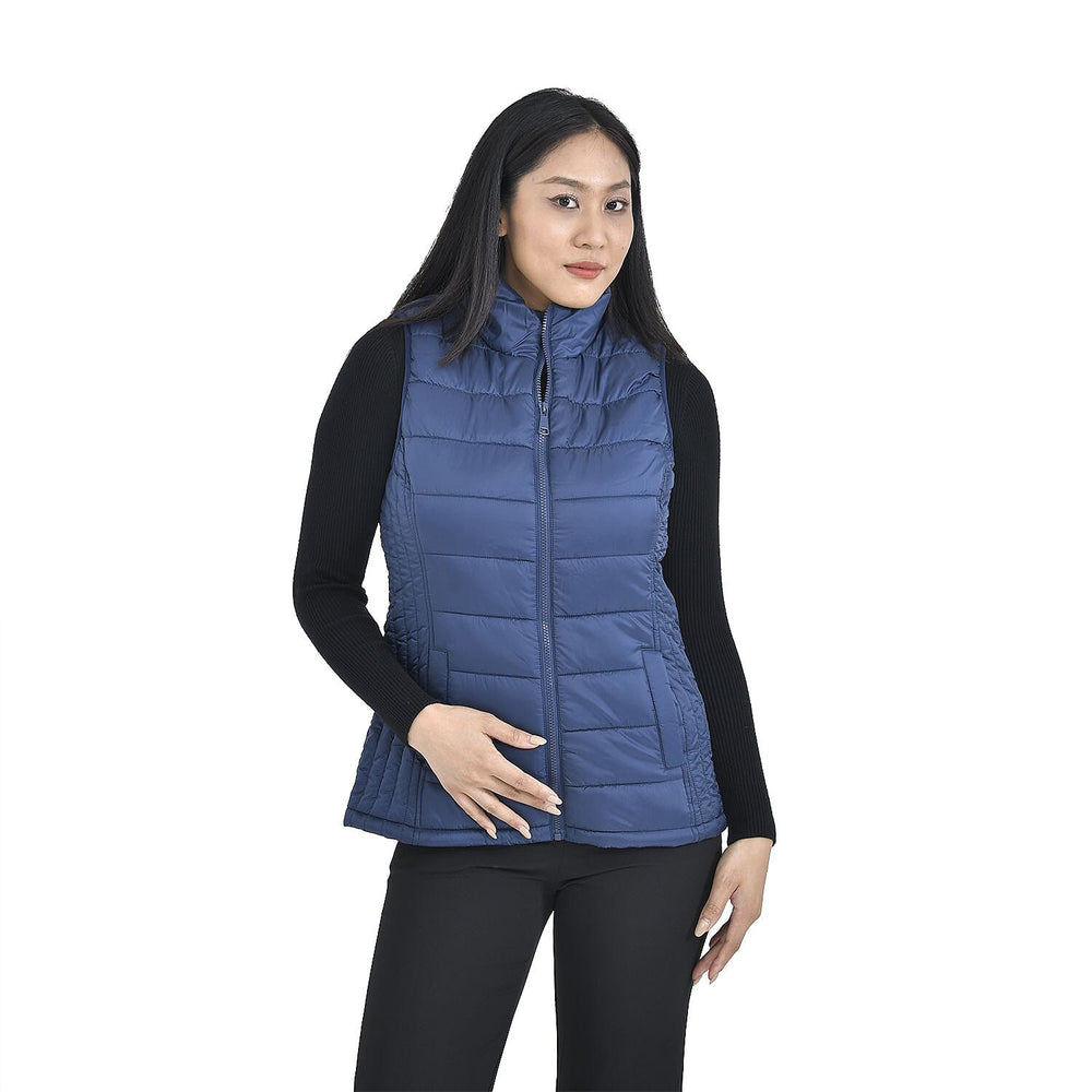 TAMSY Padded Gilet with 2 Side Zippered Pockets (Size S,8-10) - Navy