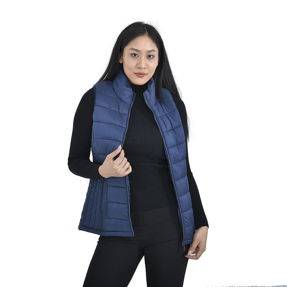 TAMSY Padded Gilet with 2 Side Zippered Pockets (Size S,8-10) - Navy