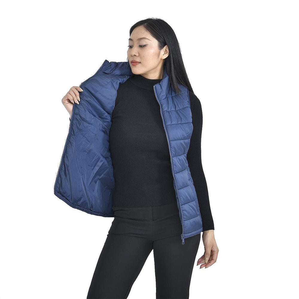 TAMSY Padded Gilet with 2 Side Zippered Pockets (Size S,8-10) - Navy