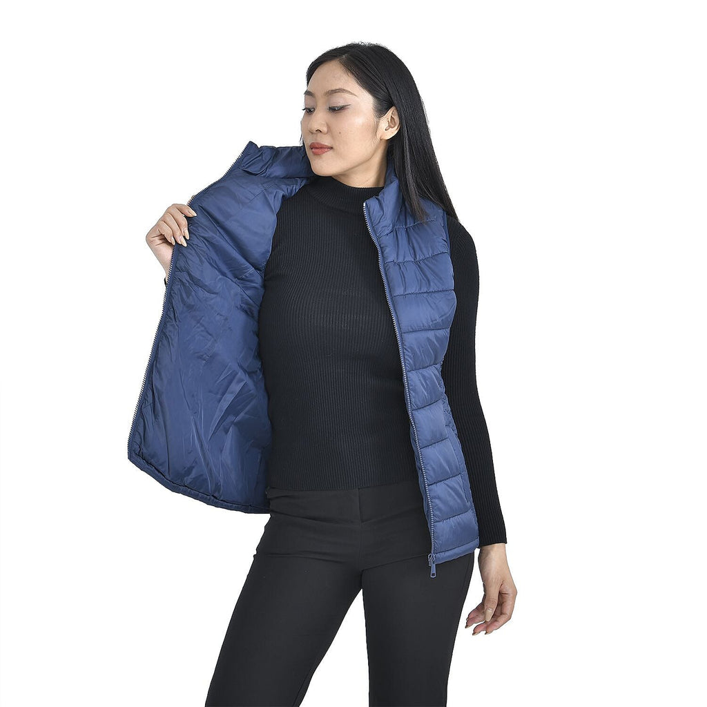 TAMSY Padded Gilet with 2 Side Zippered Pockets (Size S,8-10) - Navy