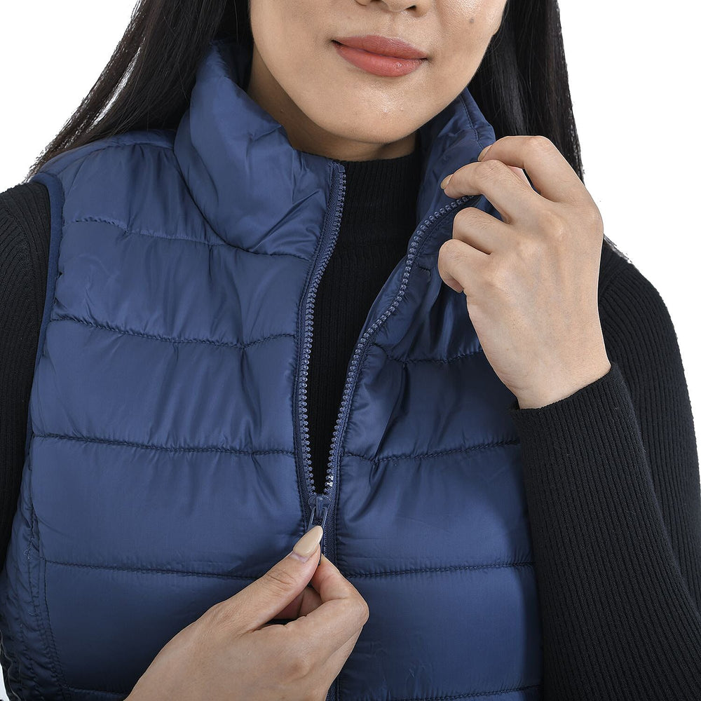 TAMSY Padded Gilet with 2 Side Zippered Pockets (Size S,8-10) - Navy