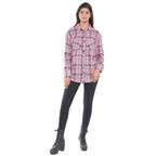 TAMSY 100% Viscose Check Pattern Shirt (Size XXL) - Pink