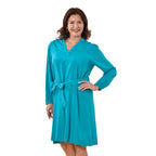 TAMSY 100% Viscose Plain Dress with Adjustable Waist Belt (Size XL, 20-22) - Turquoise
