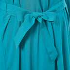 TAMSY 100% Viscose Plain Dress with Adjustable Waist Belt (Size XL, 20-22) - Turquoise