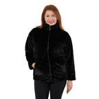 TAMSY Faux Fur Coat (Size L, 16-18)  - Black