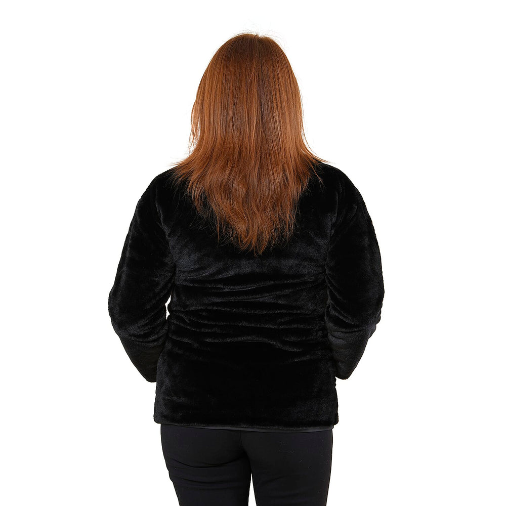 TAMSY Faux Fur Coat (Size L, 16-18)  - Black