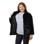 TAMSY Faux Fur Coat (Size L, 16-18)  - Black