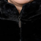 TAMSY Faux Fur Coat (Size L, 16-18)  - Black