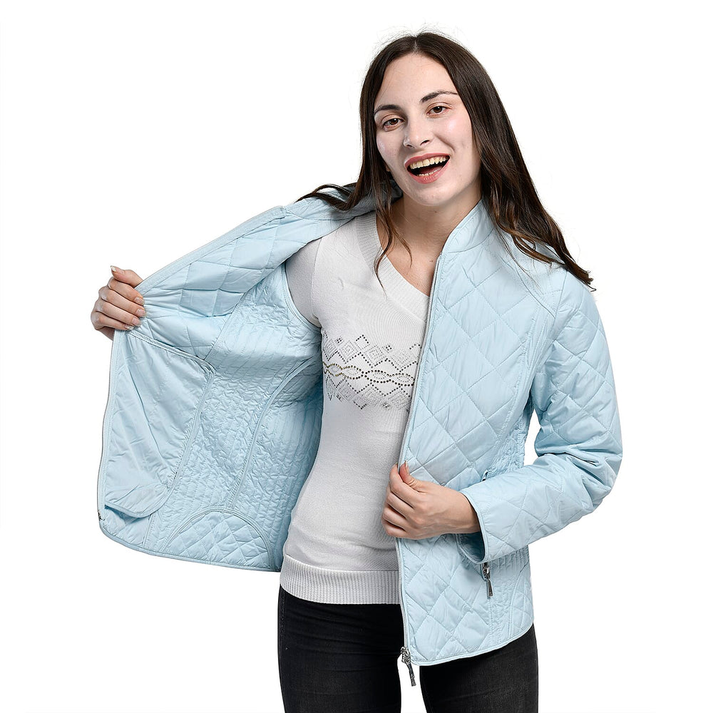 TAMSY Quilted Pattern Padded Jacket (Size 16) - Baby Blue