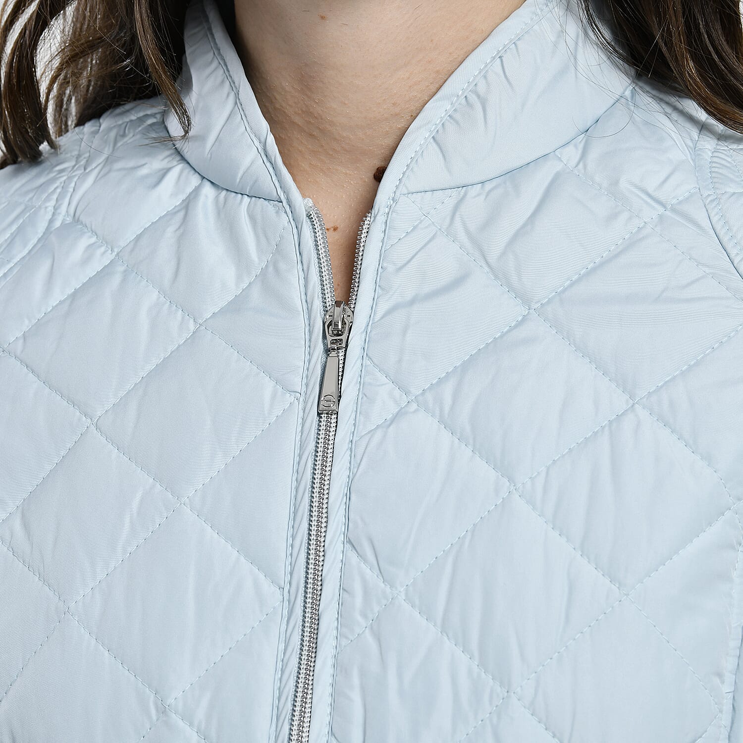 TAMSY Quilted Pattern Padded Jacket (Size 16) - Baby Blue