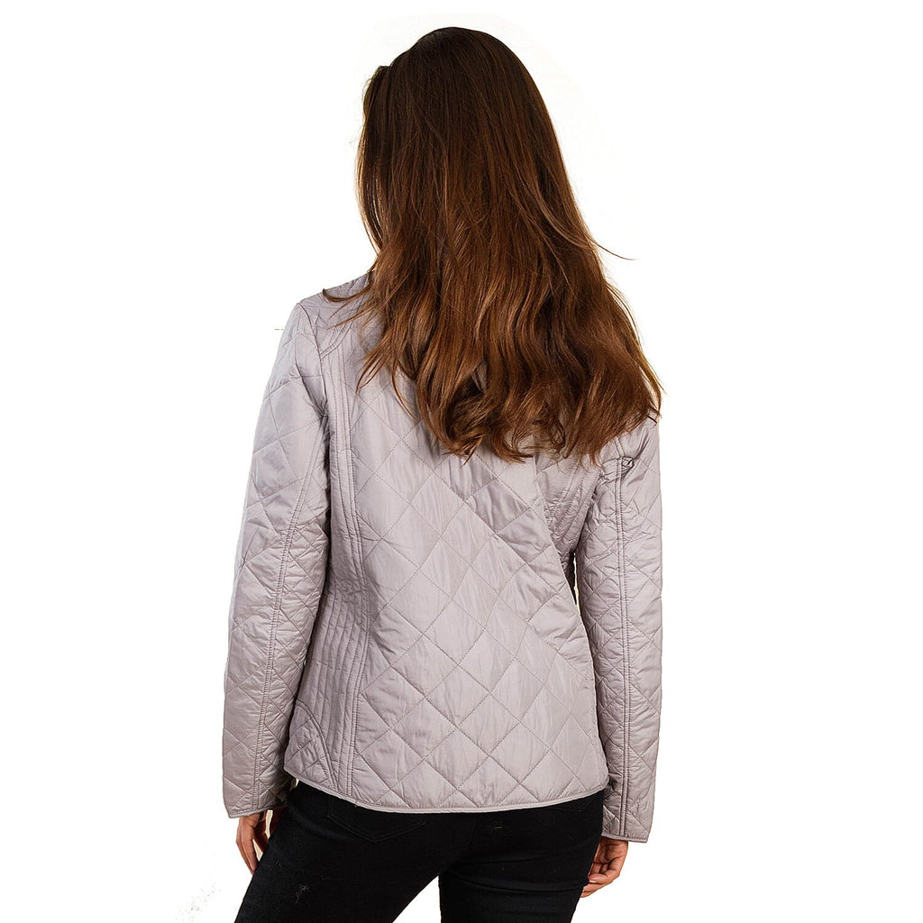 TAMSY Quilted Pattern Padded Jacket (Size 16) - Light Grey