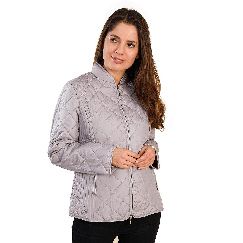 TAMSY Quilted Pattern Padded Jacket (Size 16) - Light Grey