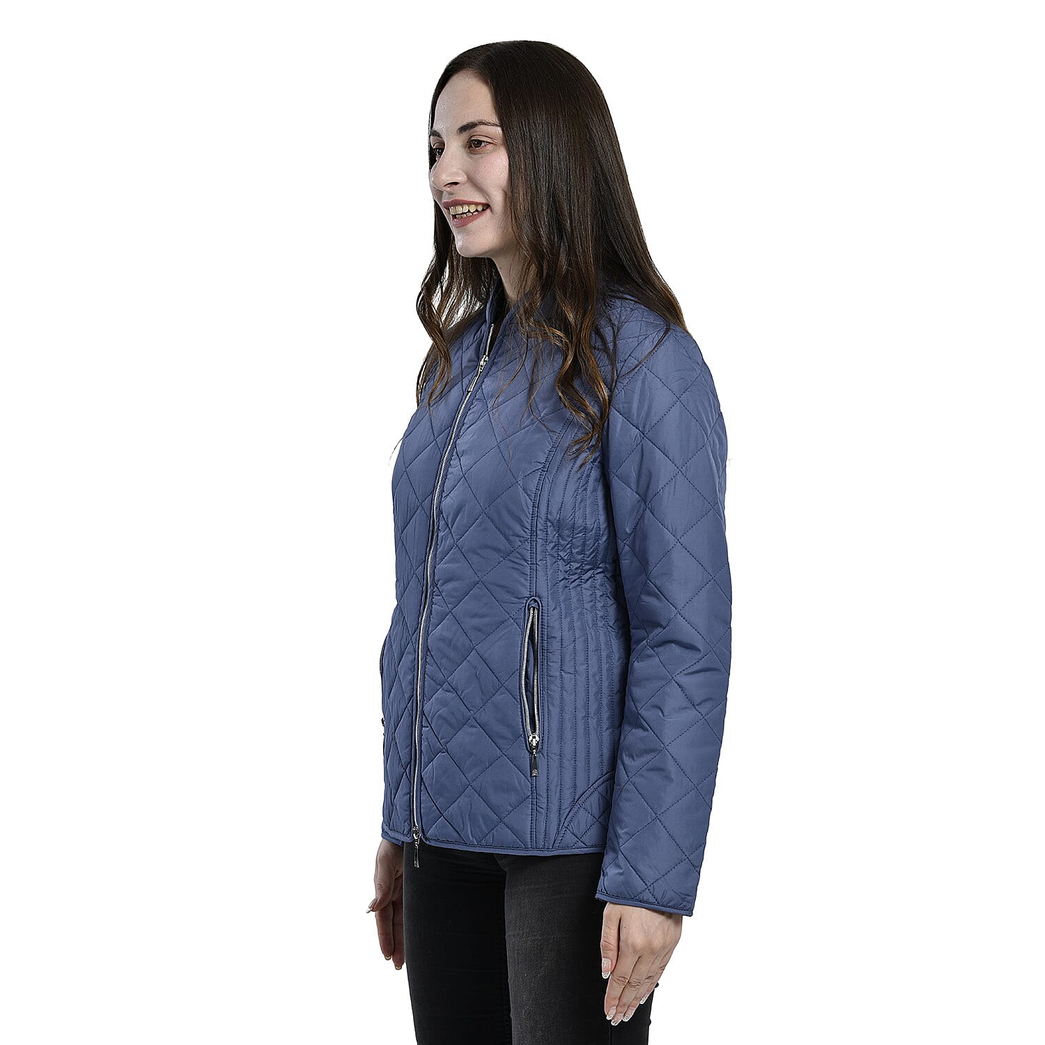 TAMSY Quilted Pattern Padded Jacket (Size 12) - Blue