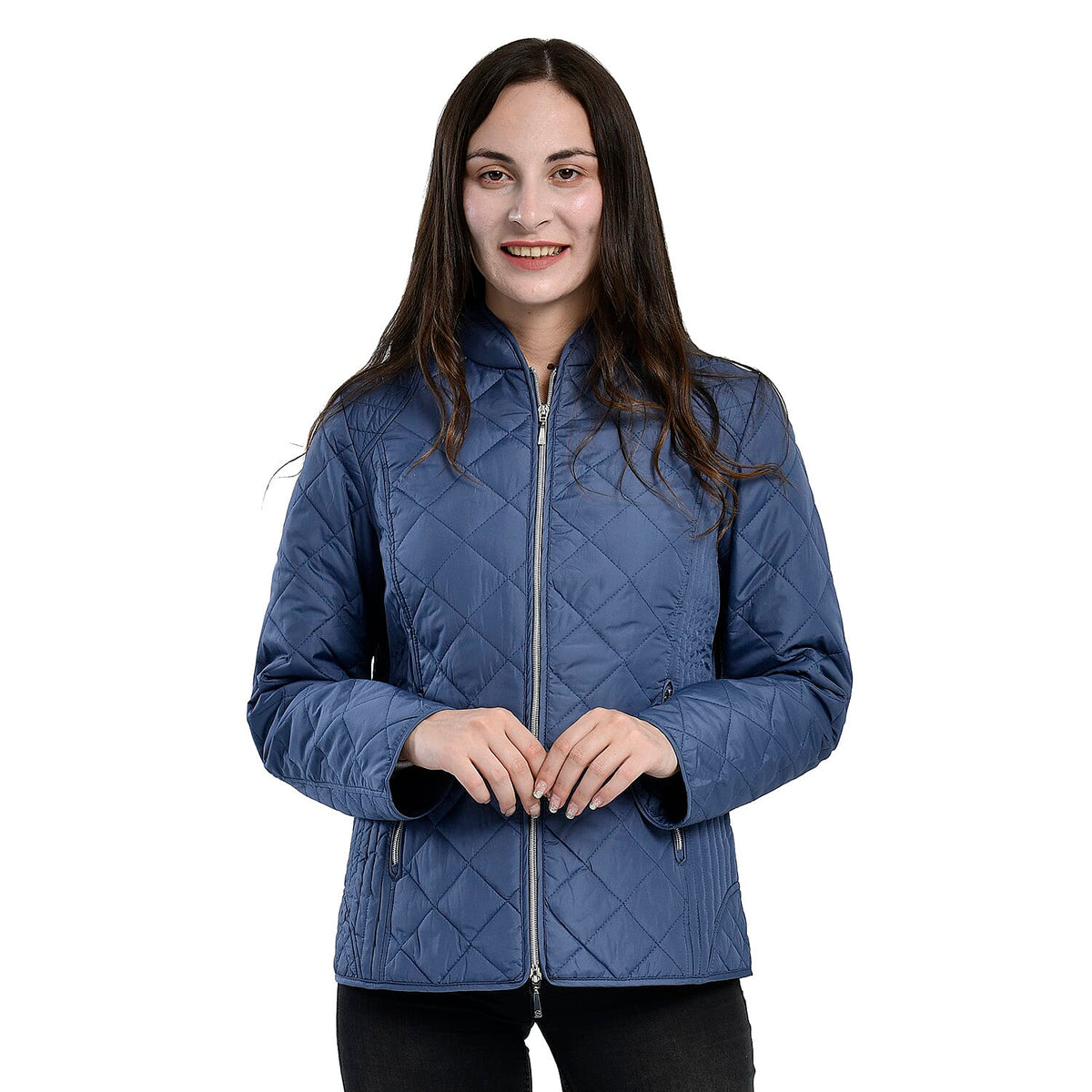 TAMSY Quilted Pattern Padded Jacket (Size 12) - Blue