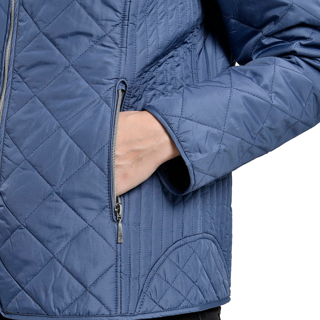 TAMSY Quilted Pattern Padded Jacket (Size 18) - Blue