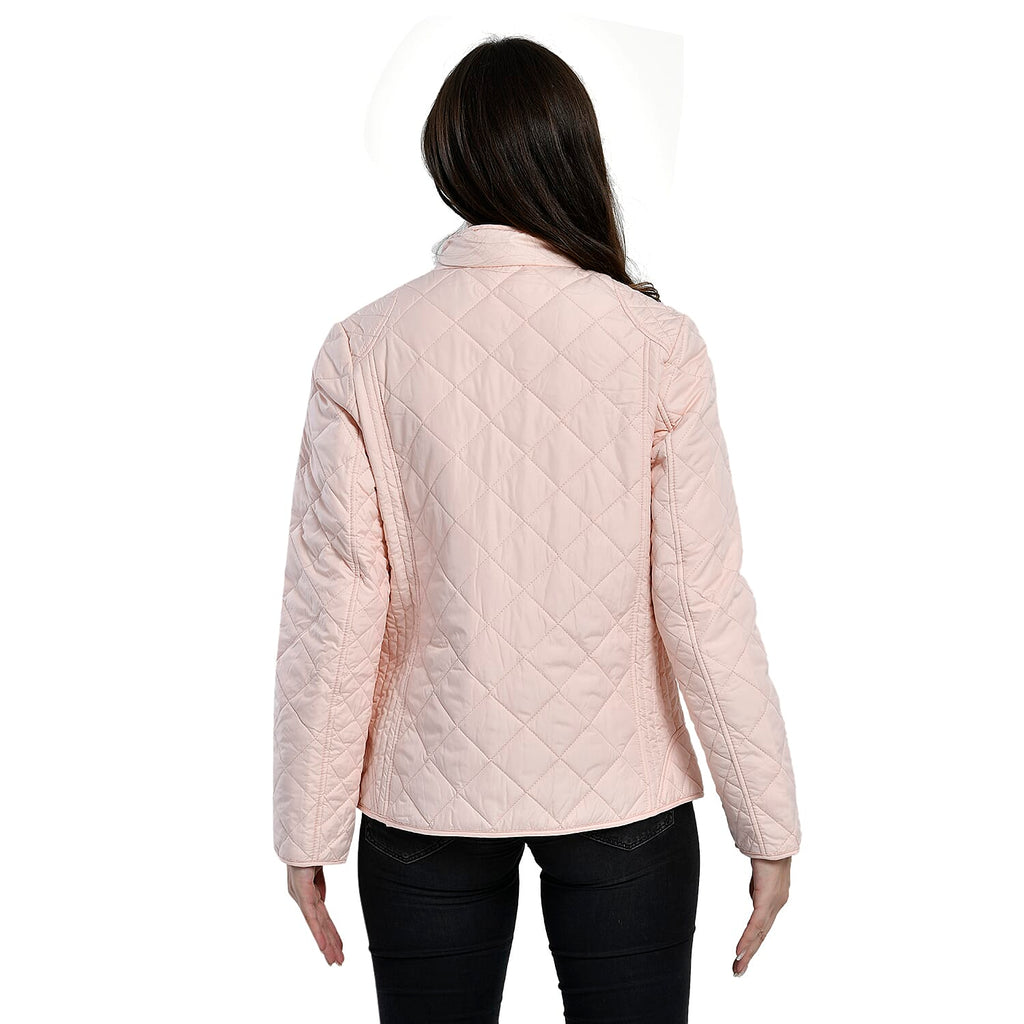 TAMSY Quilted Pattern Padded Jacket (Size 16) - Light Peach