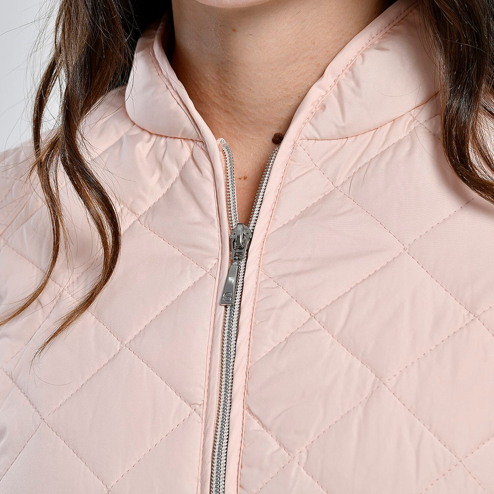 TAMSY Quilted Pattern Padded Jacket (Size 16) - Light Peach