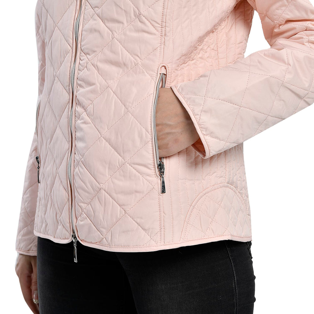 TAMSY Quilted Pattern Padded Jacket (Size 16) - Light Peach