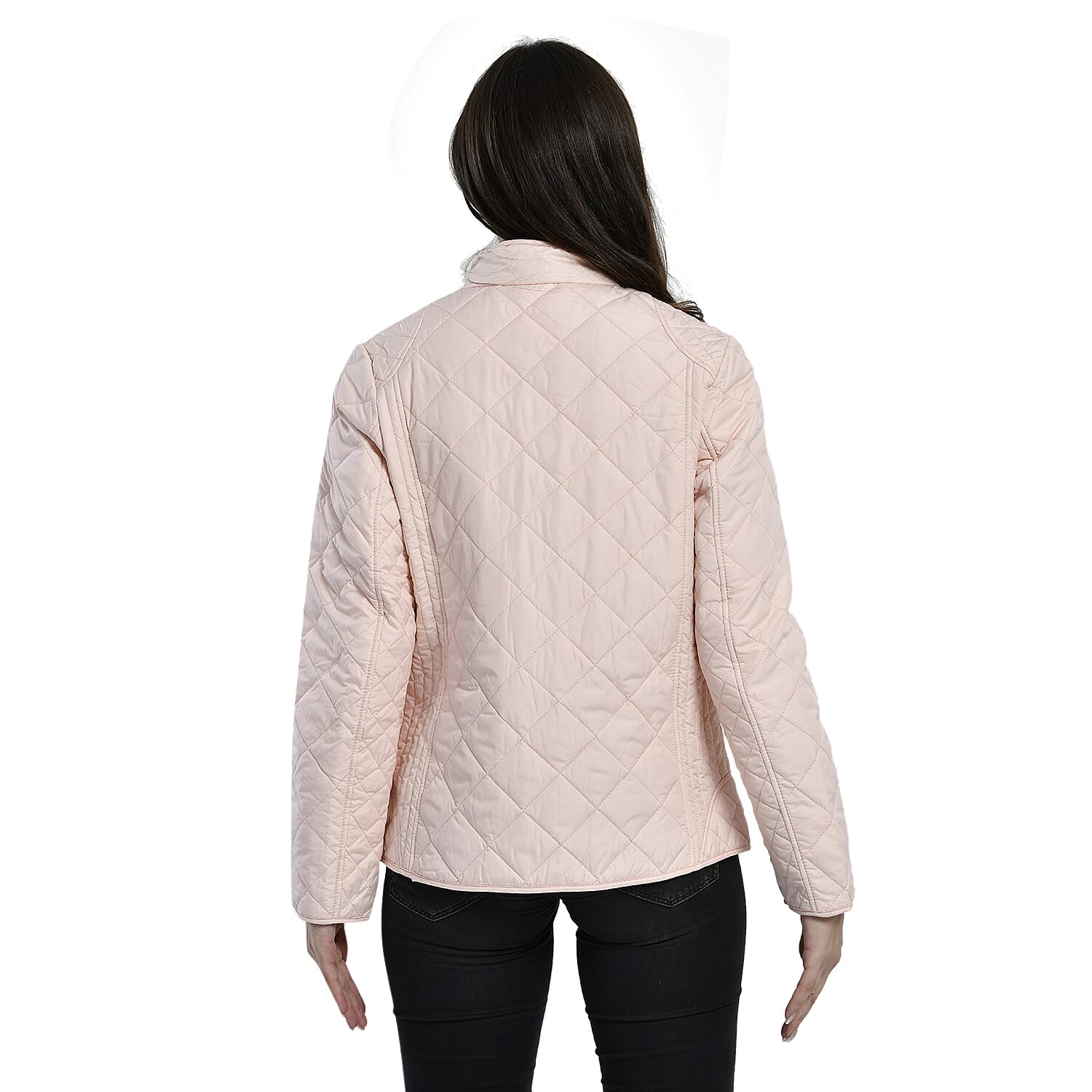 TAMSY Quilted Pattern Padded Jacket (Size 22) - Light Peach