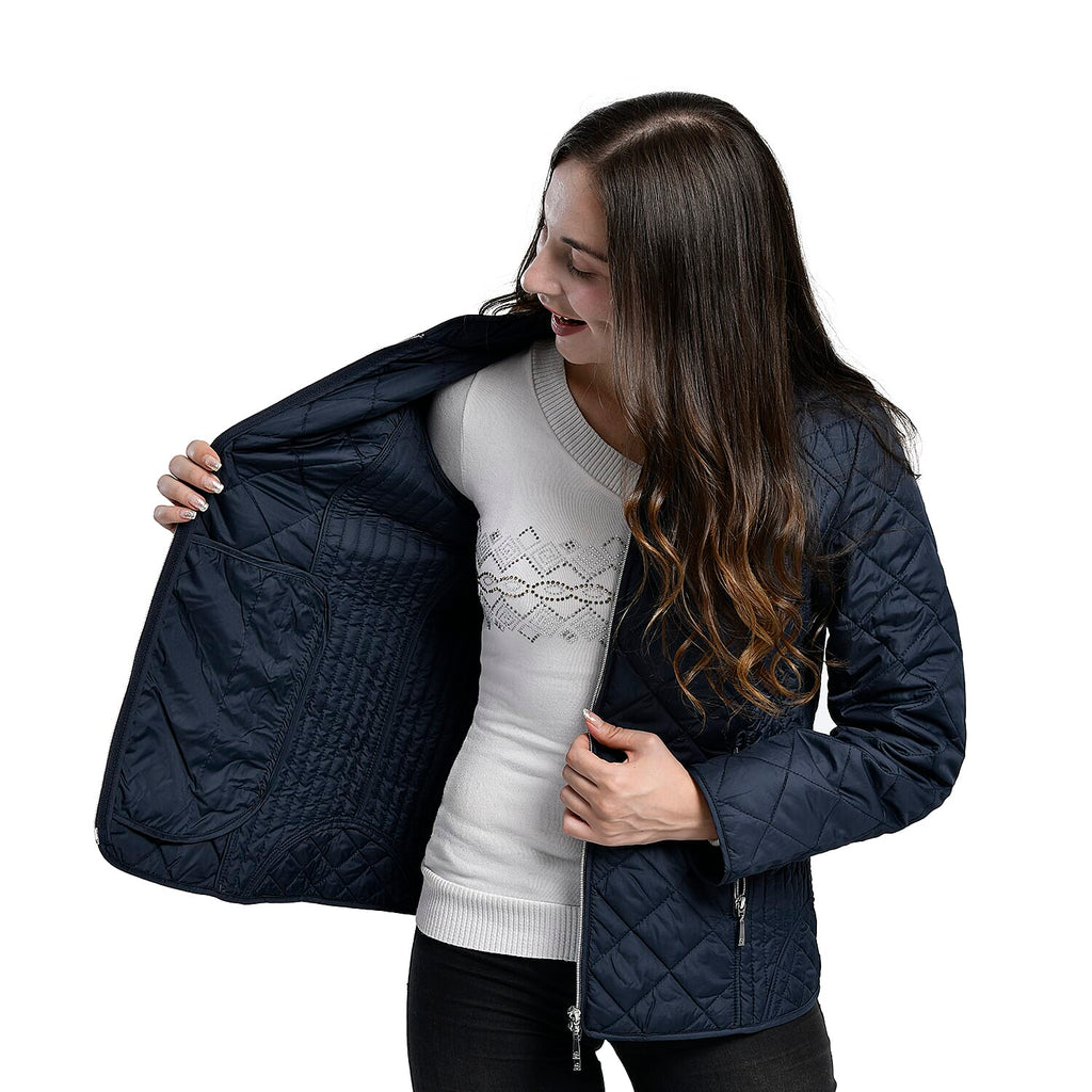 TAMSY Quilted Pattern Padded Jacket (Size 16) - Navy