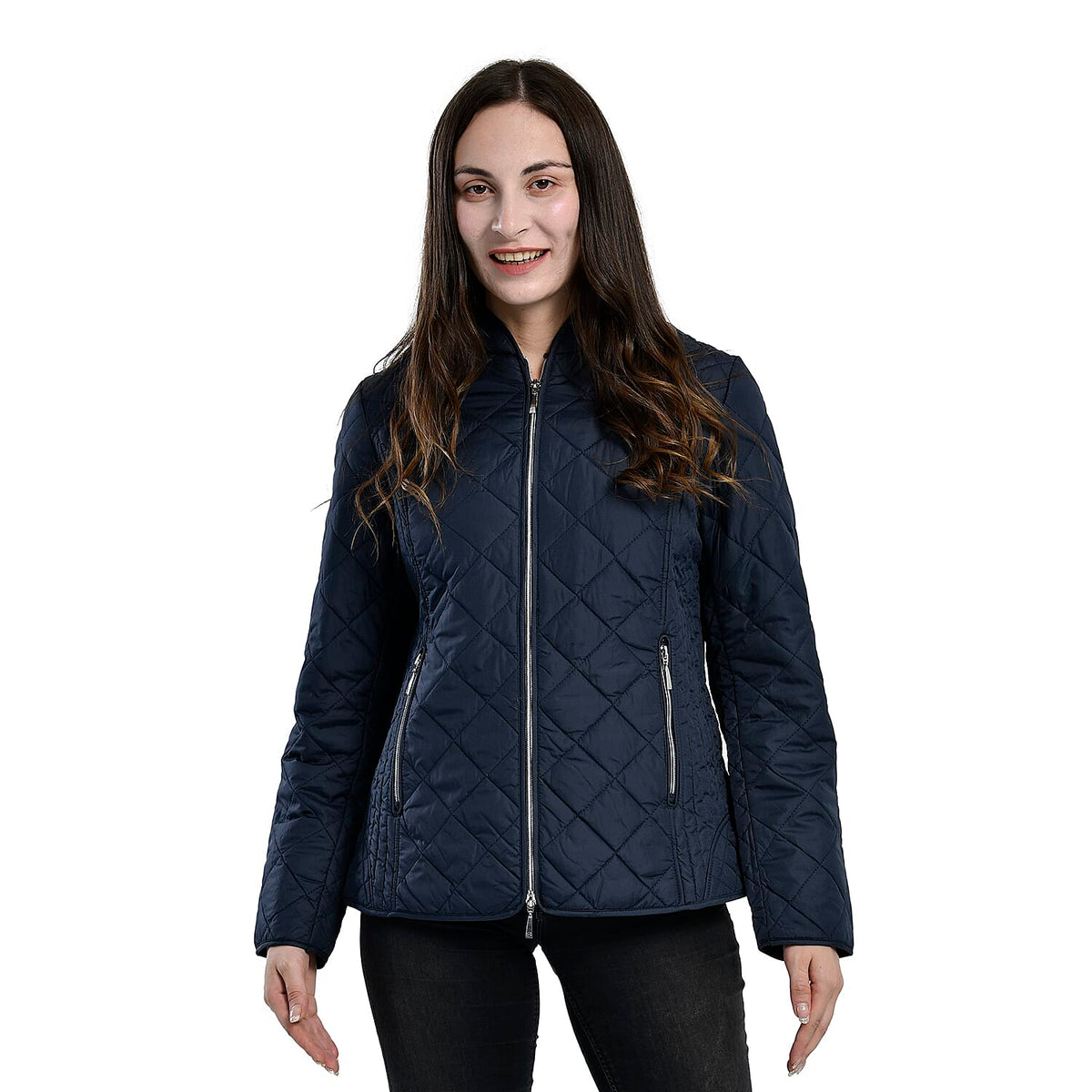TAMSY Quilted Pattern Padded Jacket (Size 18) - Navy
