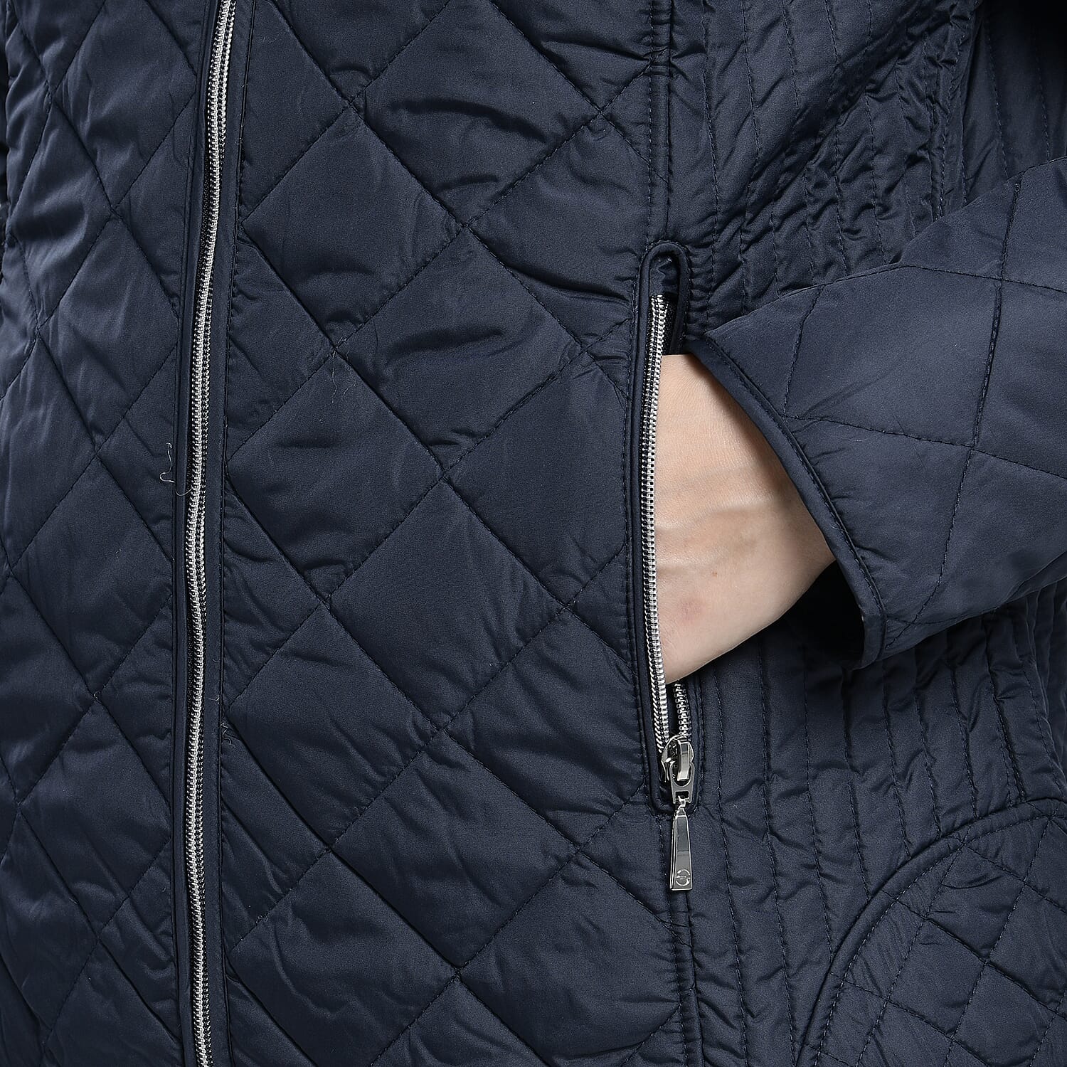 TAMSY Quilted Pattern Padded Jacket (Size 20) - Navy
