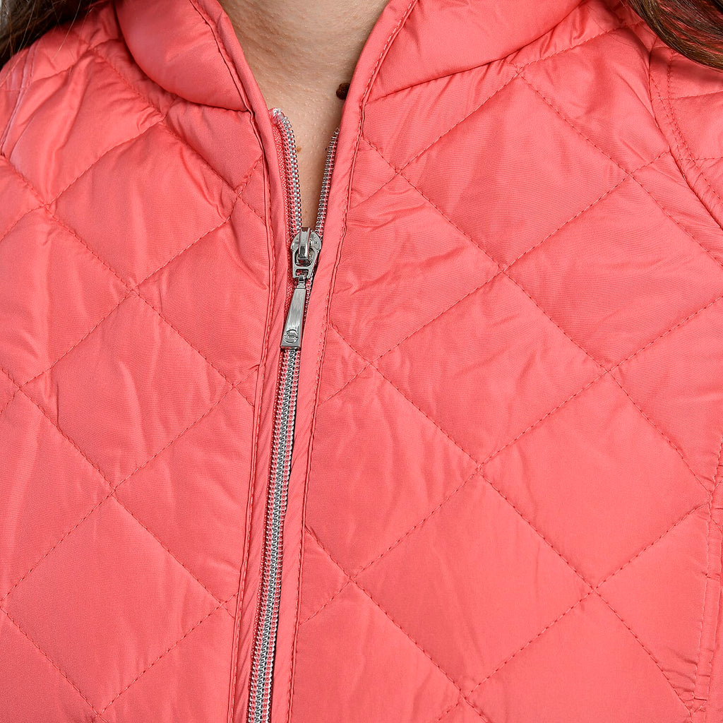TAMSY Quilted Pattern Padded Jacket (Size 16) - Peach