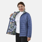 TAMSY Reverible Padded Lining Jacket with Front Zipper Closure (Size 10) - Blue