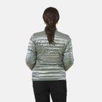 Solid Floral Pattern Reversible Padded Jacket (Size 22) - Green and Multi