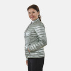 Solid Floral Pattern Reversible Padded Jacket (Size 24) - Green and Multi