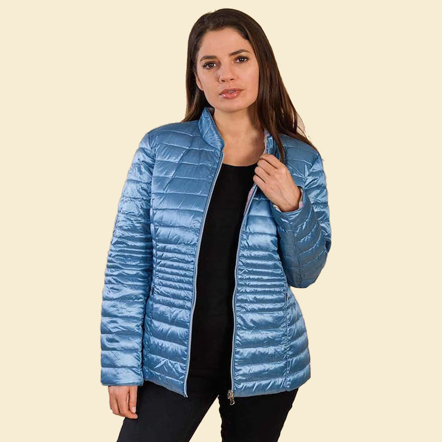 TAMSY Reversible Floral Print Padded Jacket (Size 22) - Blue - Multi