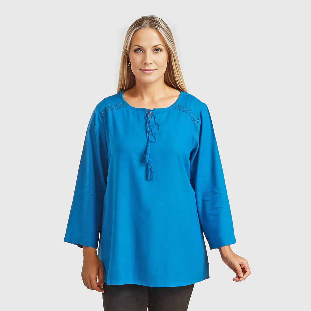 TAMSY 100% Viscose Top (Size 12) - Blue