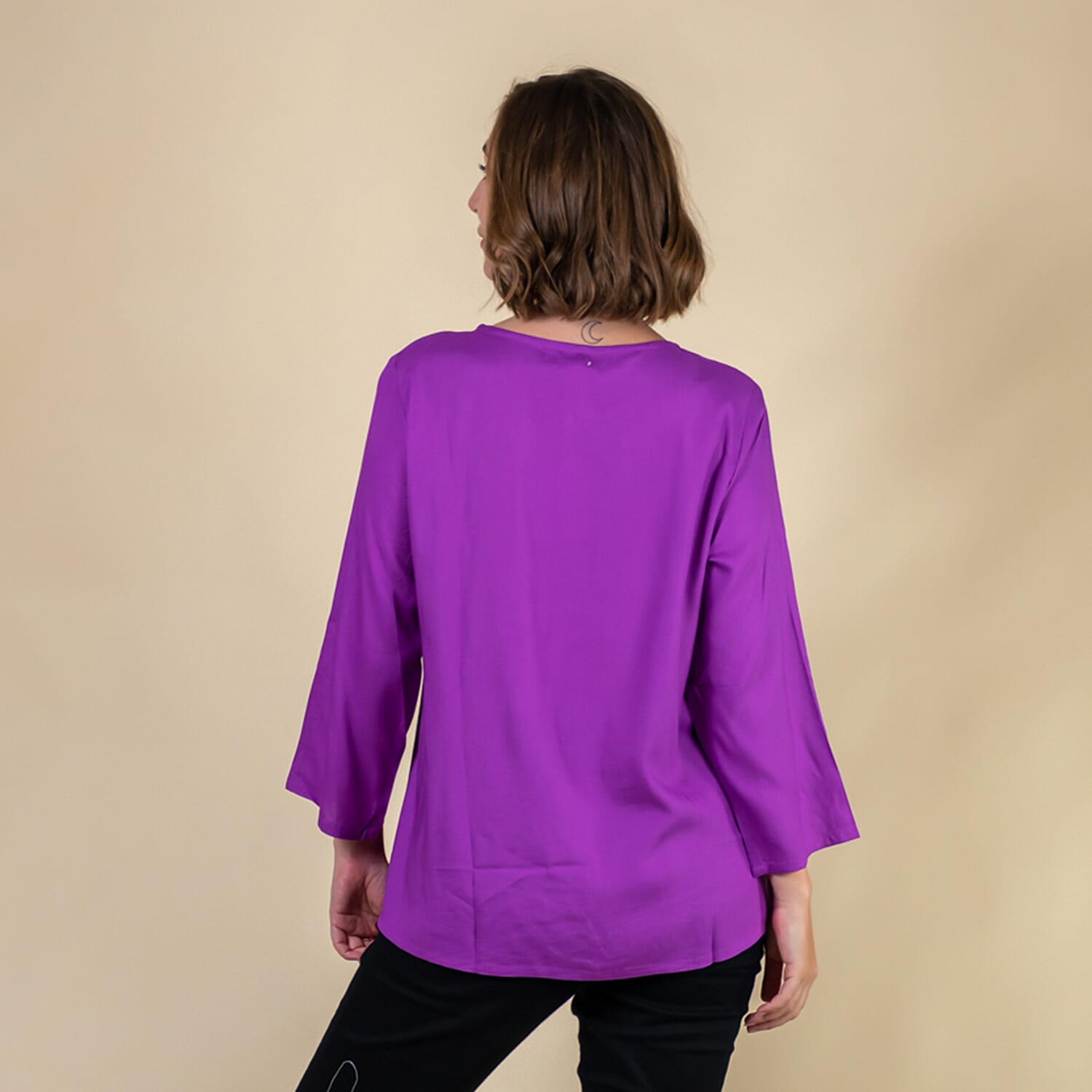 TAMSY 100% Viscose Top (Size-14) - Purple