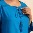 TAMSY 100% Viscose Top (Size 18) - Blue