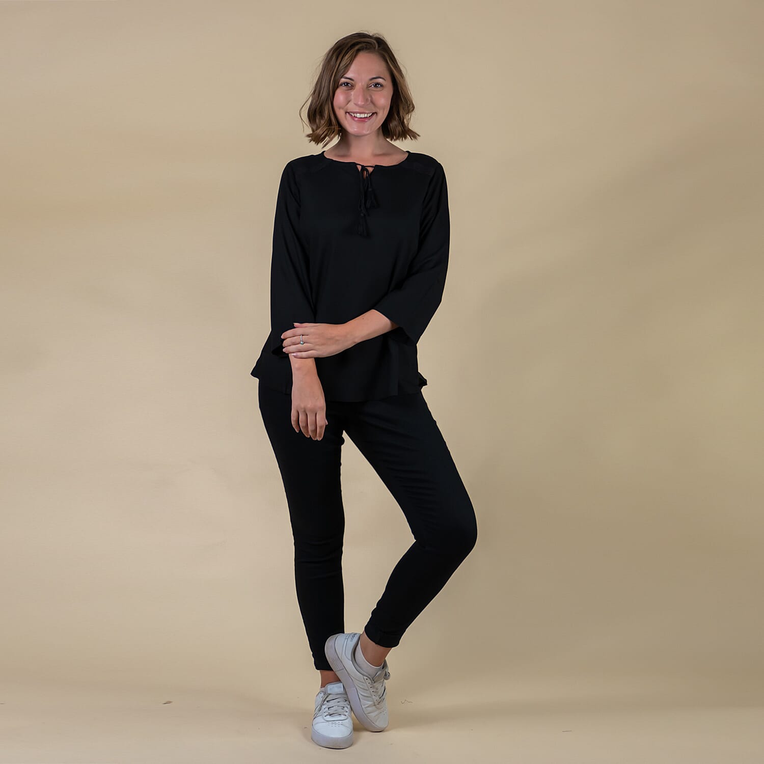TAMSY 100% Viscose Top (Size 20) -  Black