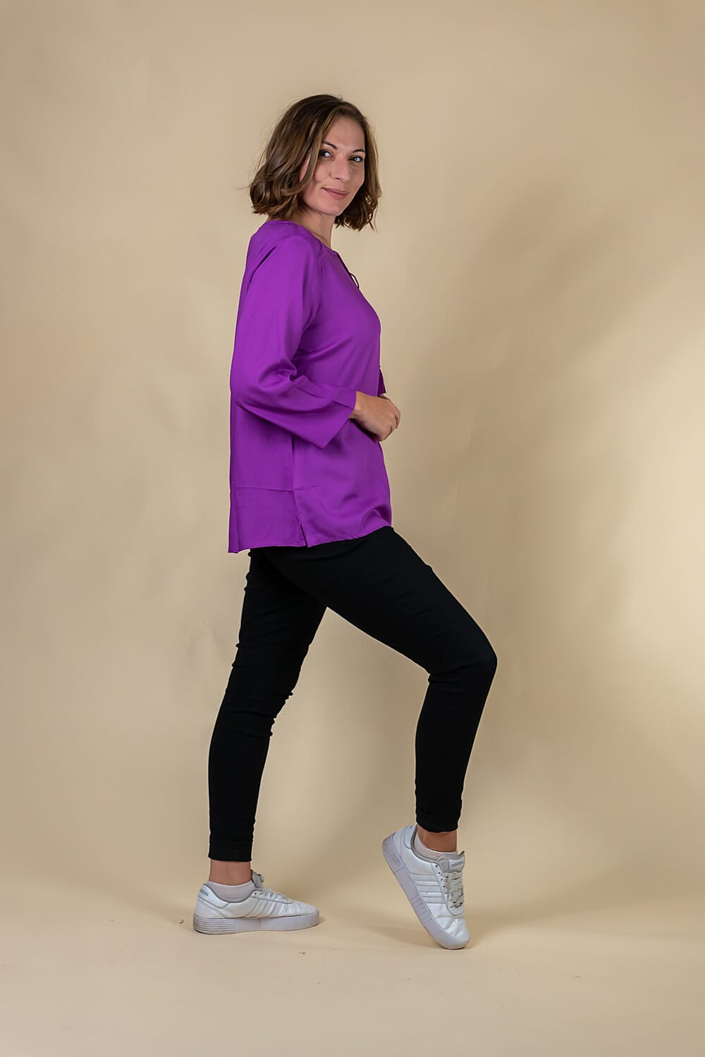 TAMSY 100% Viscose Top (Size 20) - Purple
