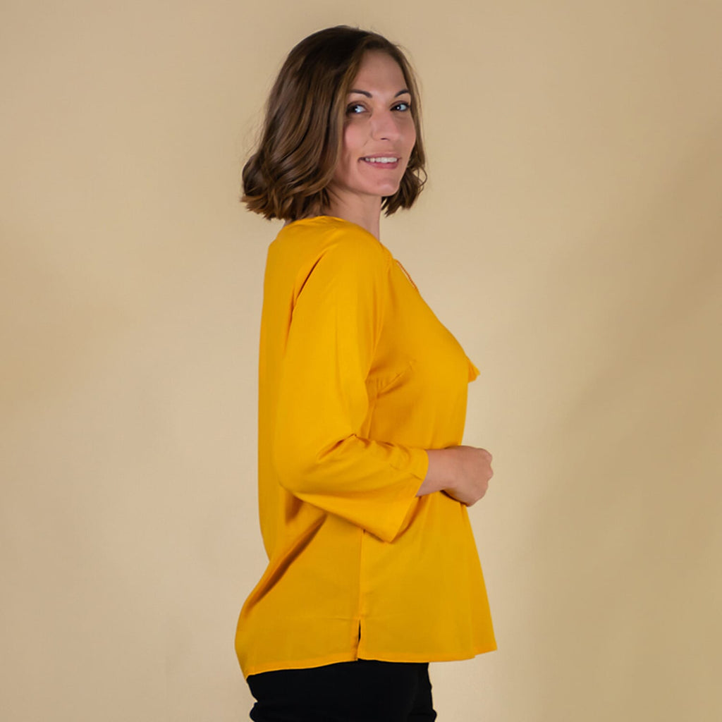TAMSY 100% Viscose Plain Top (Size 18) - Yellow