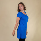 TAMSY Round Neck Sleep Shirt for Women (Size L,16-18) - Blue