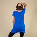TAMSY Round Neck Sleep Shirt for Women (Size L,16-18) - Blue
