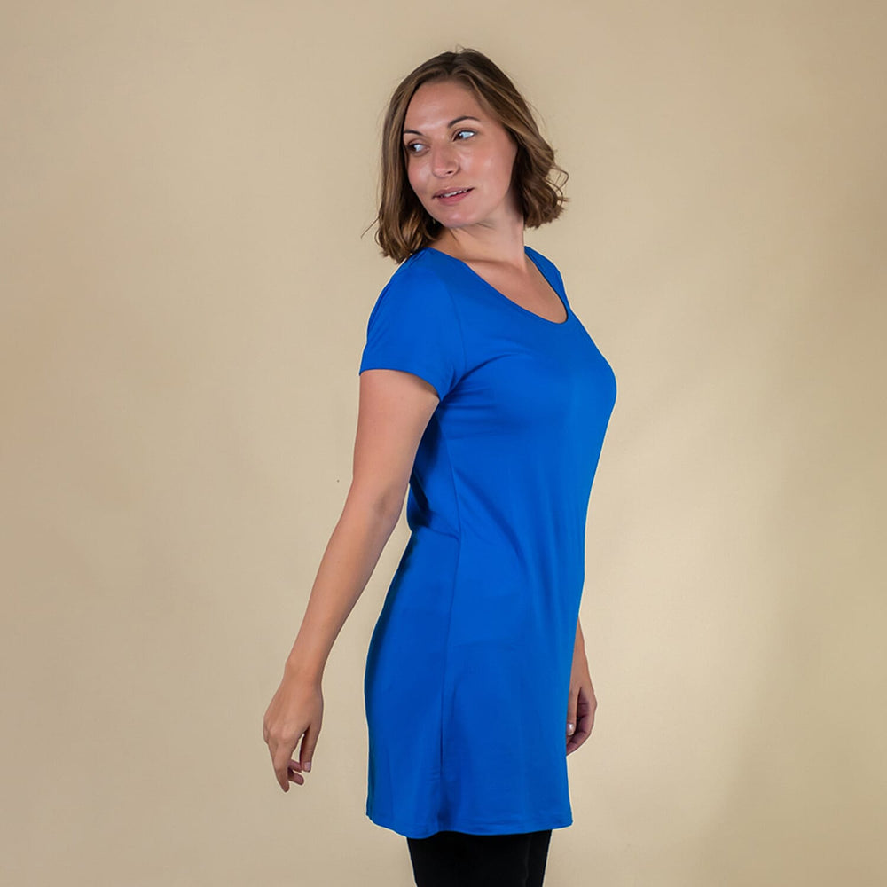 TAMSY Round Neck Sleep Shirt for Women (Size XXL,20-22) - Blue