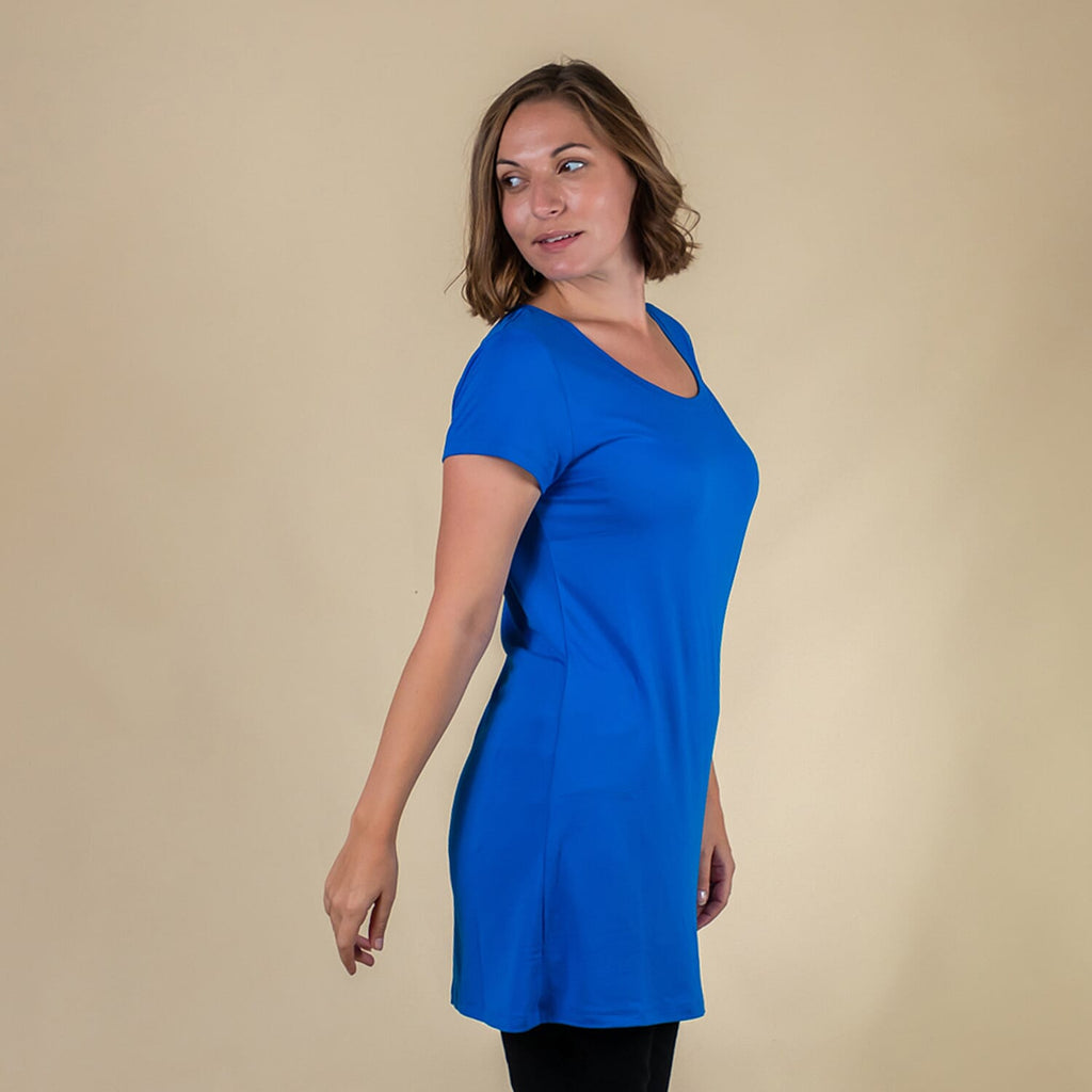 TAMSY Round Neck Sleep Shirt for Women (Size XXL,20-22) - Blue