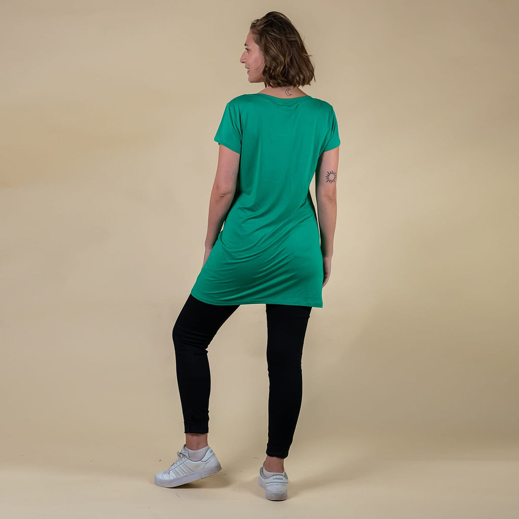 TAMSY Round Neck Sleep Shirt for Women (Size XL,18-20) - Green