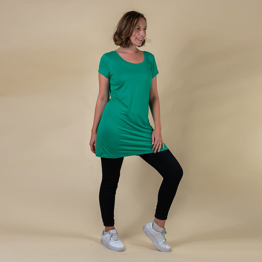 TAMSY Round Neck Sleep Shirt for Women (Size XL,18-20) - Green