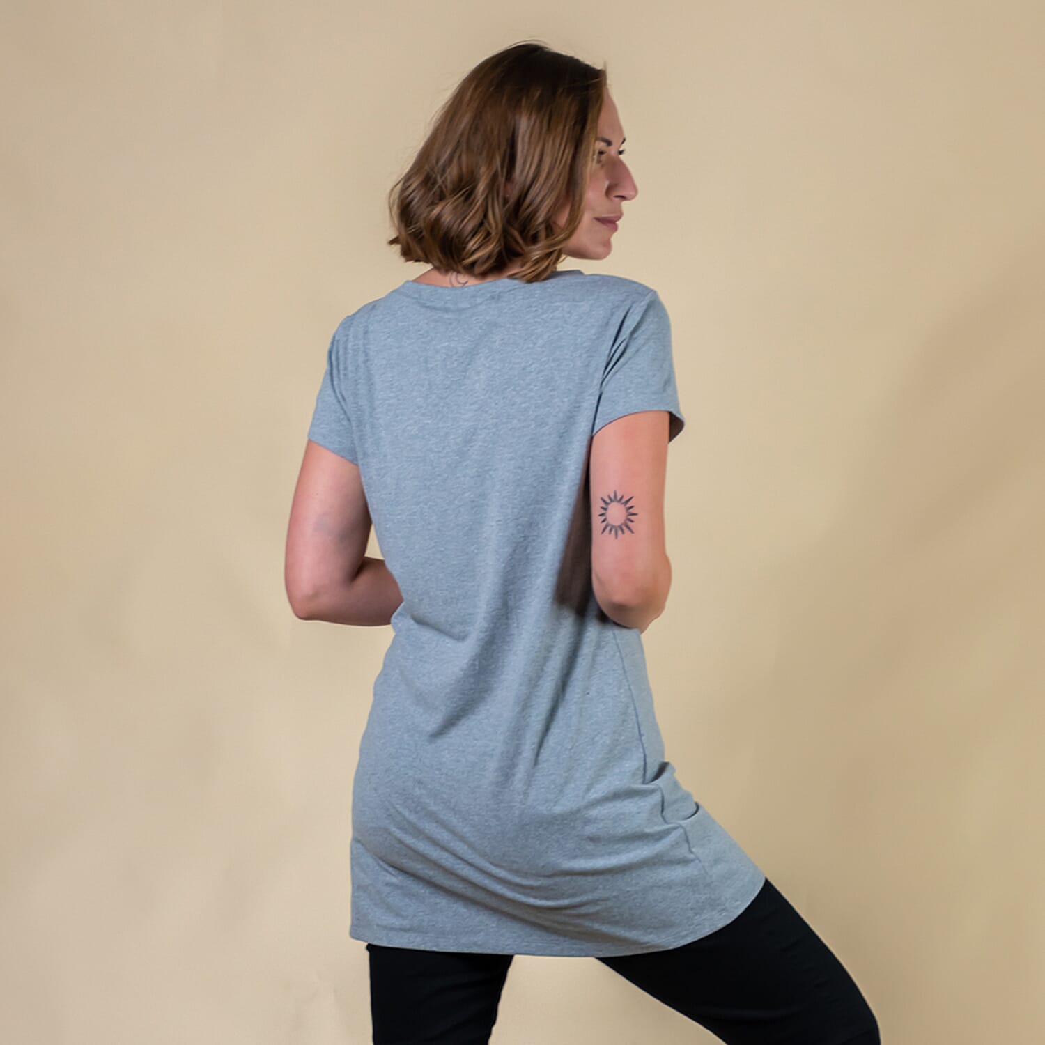 TAMSY Round Neck Sleep Shirt for Women (Size XXL, 20-22) - Grey
