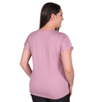 TAMSY Sahara Pattern Low Sleeve Blouse (Size XL,20-22) - Lilac Colour