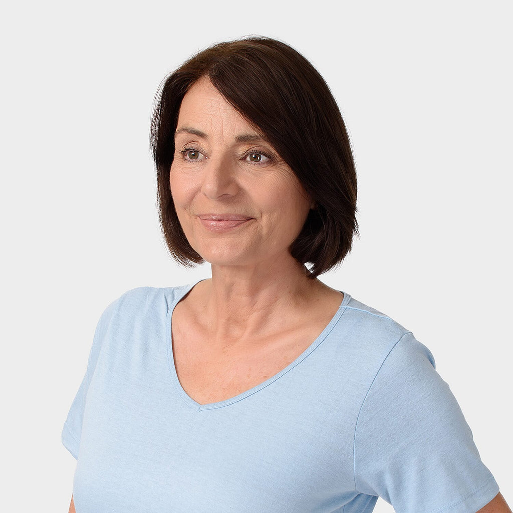TAMSY Set of 2 Short Sleeve Classic V Neck T-Shirt (Size L) - Sky Blue - Grey