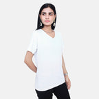 TAMSY Set of 2 Short Sleeve Classic V Neck T-Shirt (Size S) - White - Mint